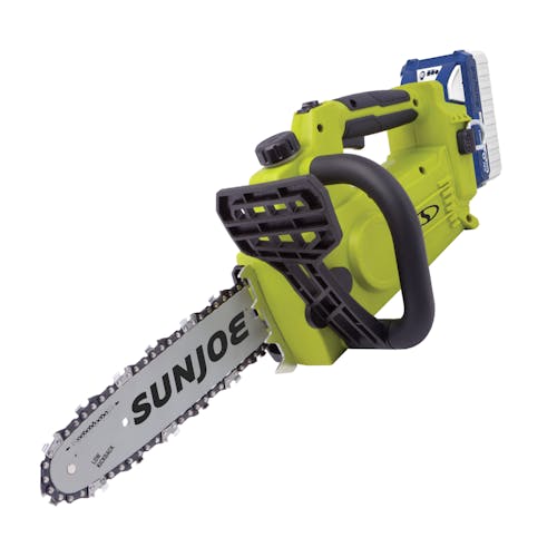 Sun Joe 24V iON 10 In, 4.0Ah Cordless Self Oiling Chain Saw, Tool-Less Bar/Chain Tension