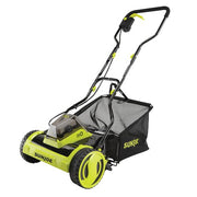 SunJoe 24V iON+ 15" Cordless Push Reel Mower, Rear Bag w/4.0-Ah Battery and Charger