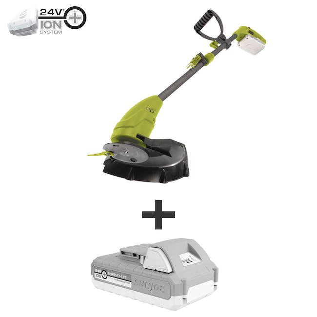SunJoe 24V iON+ 10-Inch Cordless 2.0-Ah Stringless Blade Cutter Grass Trimmer