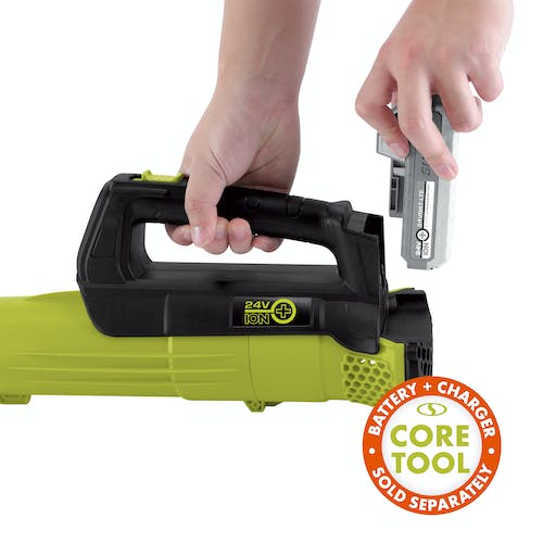 SunJoe 24V iON+ 2.0-Ah Cordless Compact Turbine Jet Blower, 100-MPH 350-CFM