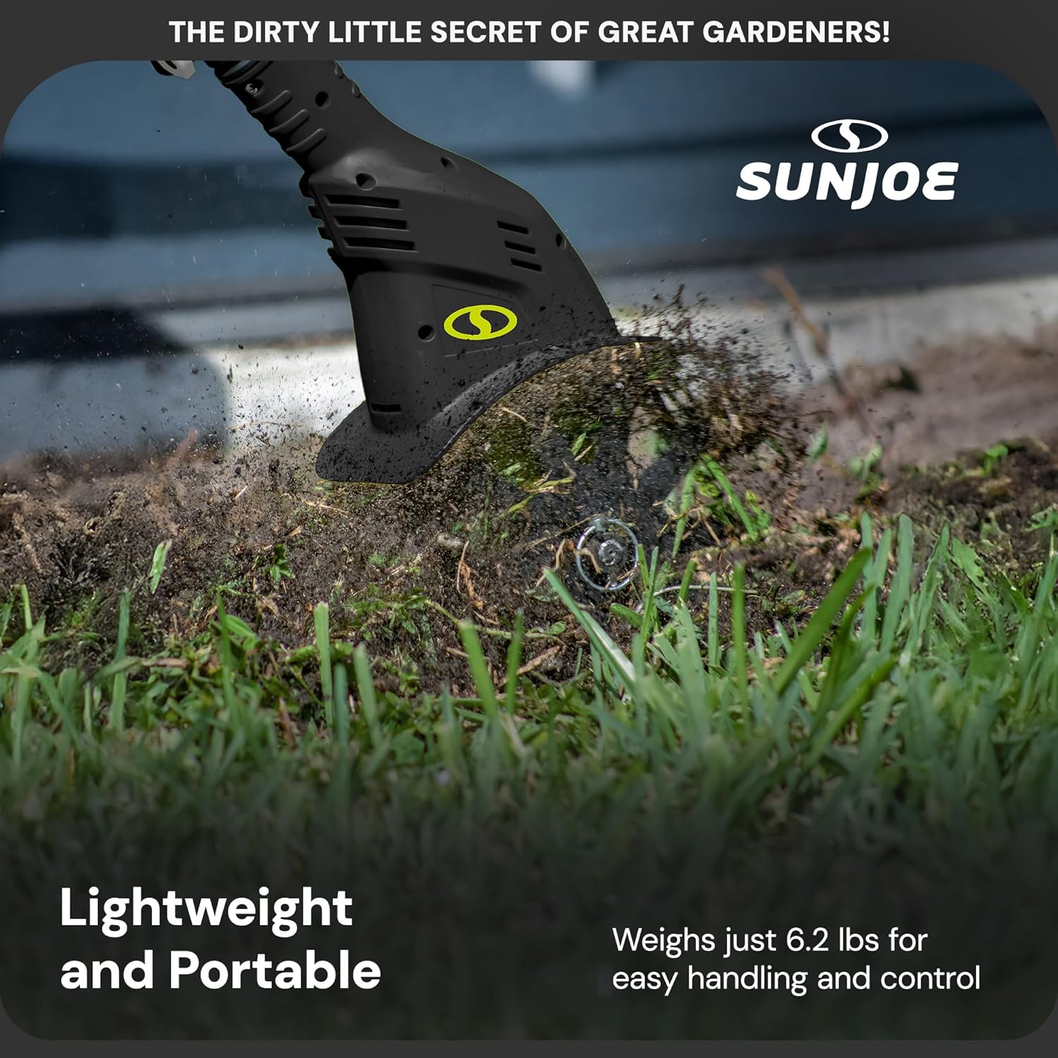 Sun Joe 24-Volt 2.0-Ah Cordless 6-Inch Cutting Swath Cordless Garden Tiller/Cultivator