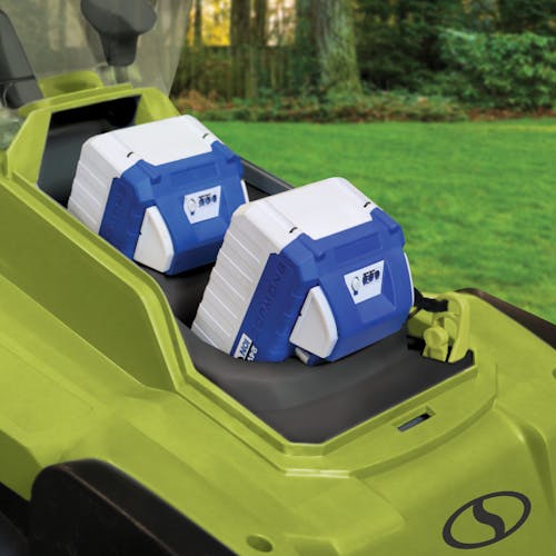 Sun Joe 48V iON 17 In Cordless Mulching Lawn Mower w/Grass Catcher,Batteries & Chrgr
