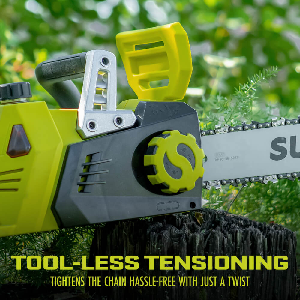Sun Joe 48V iON+ 2.0-Ah 16-In. Cordless Chain Saw (2 x 24V 2.0Ah), with Batteries, Charger