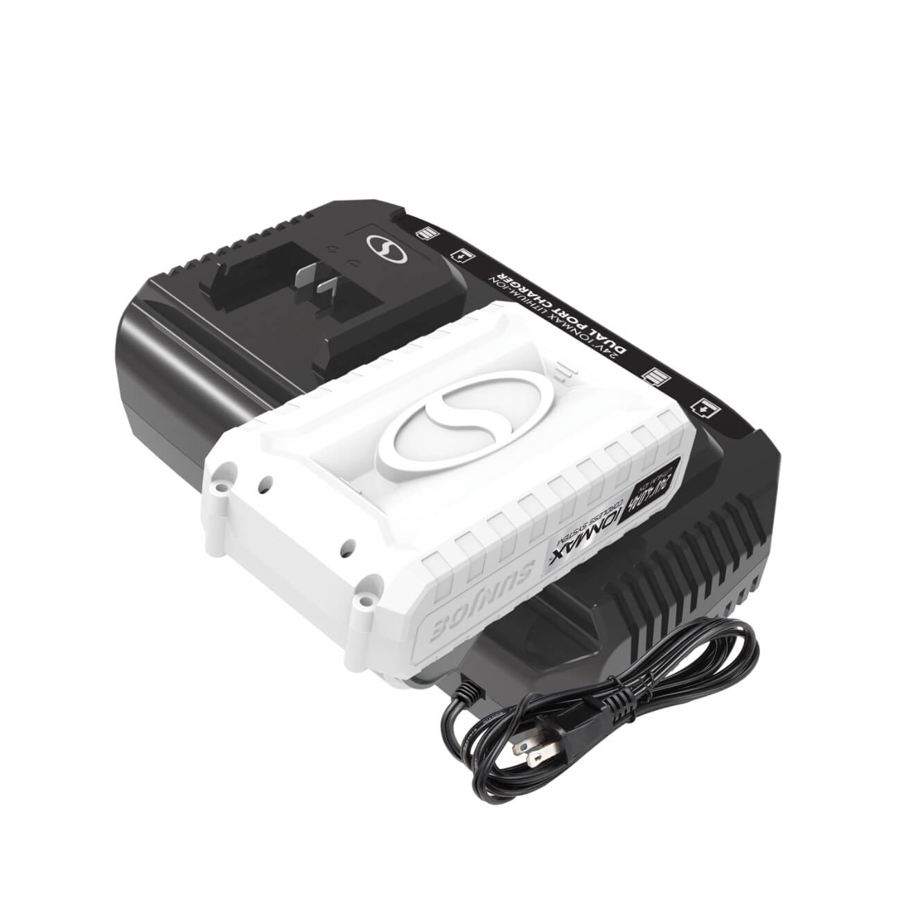 Snow Joe 24-Volt Dual Port Quick Charge Docking Station for iBAT24 and 24-Volt BAT Series Batteries