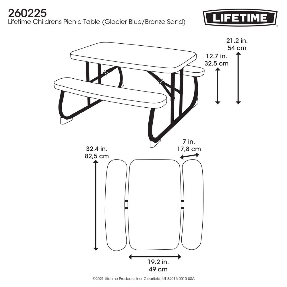 LIFETIME Children's Outdoor Picnic Table in Glacier Blue