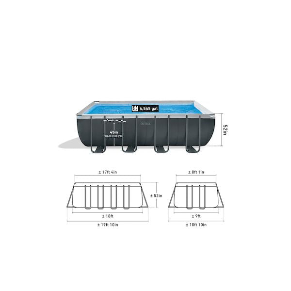 Intex 18 ft X 9 ft X 52 in ULTRA XTR Rectangular Above Ground Pool Seet