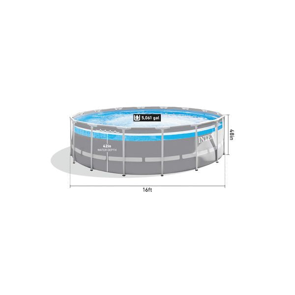 Intex Clearview Prism Frame™ 16 FT x 48 in Above Ground Premium Pool Set