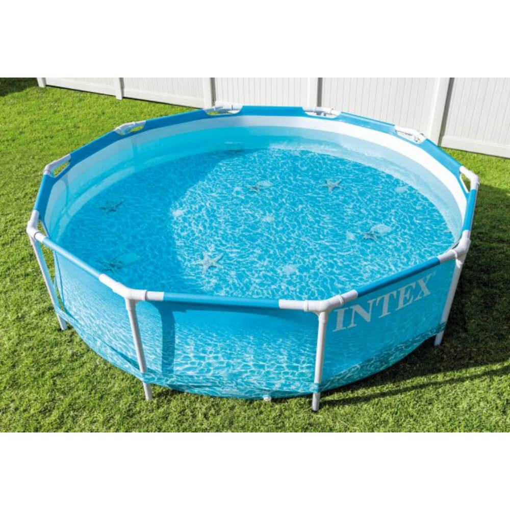 Intex 10Ft X 30In Beachside Metal Frame Pool Set, Age: 6+