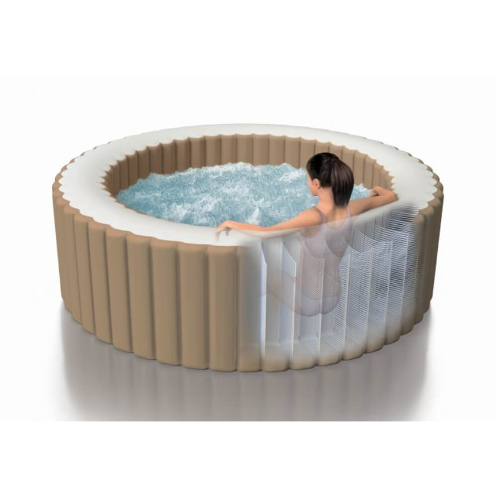 Intex 6-Person Sahara Tan Round Bubble Spa Set, Age: 6+