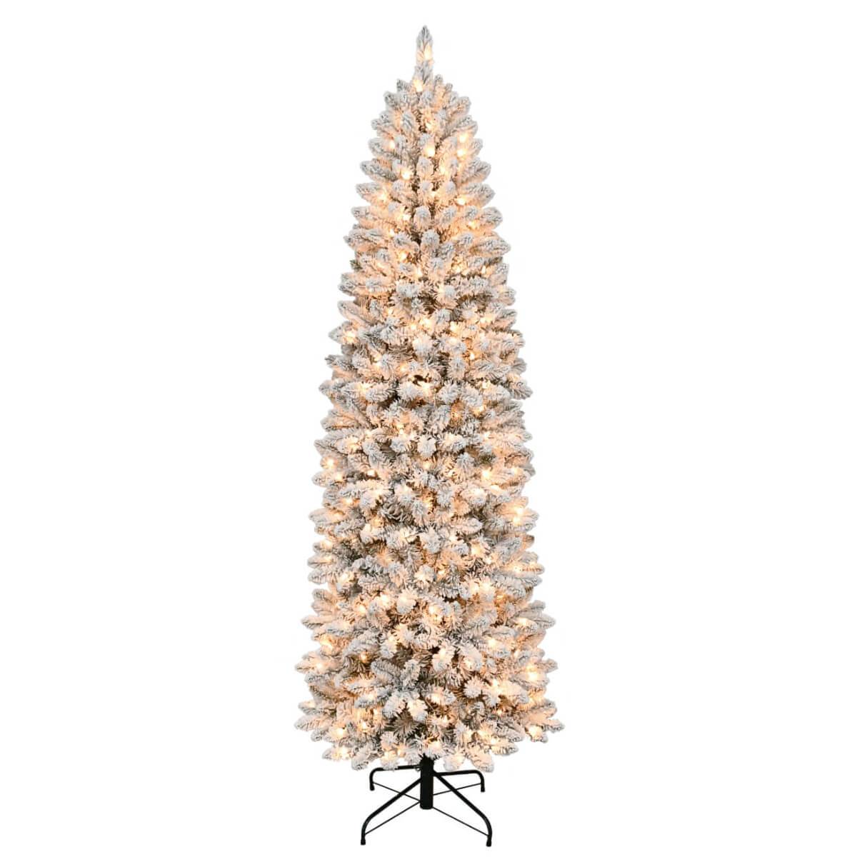 Puleo 7.5ft Pre-lit Slim Frosted Birmingham Fir Tree