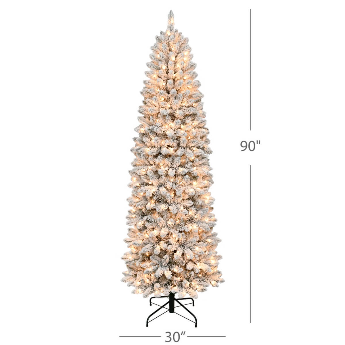 Puleo 7.5ft Pre-lit Slim Frosted Birmingham Fir Tree