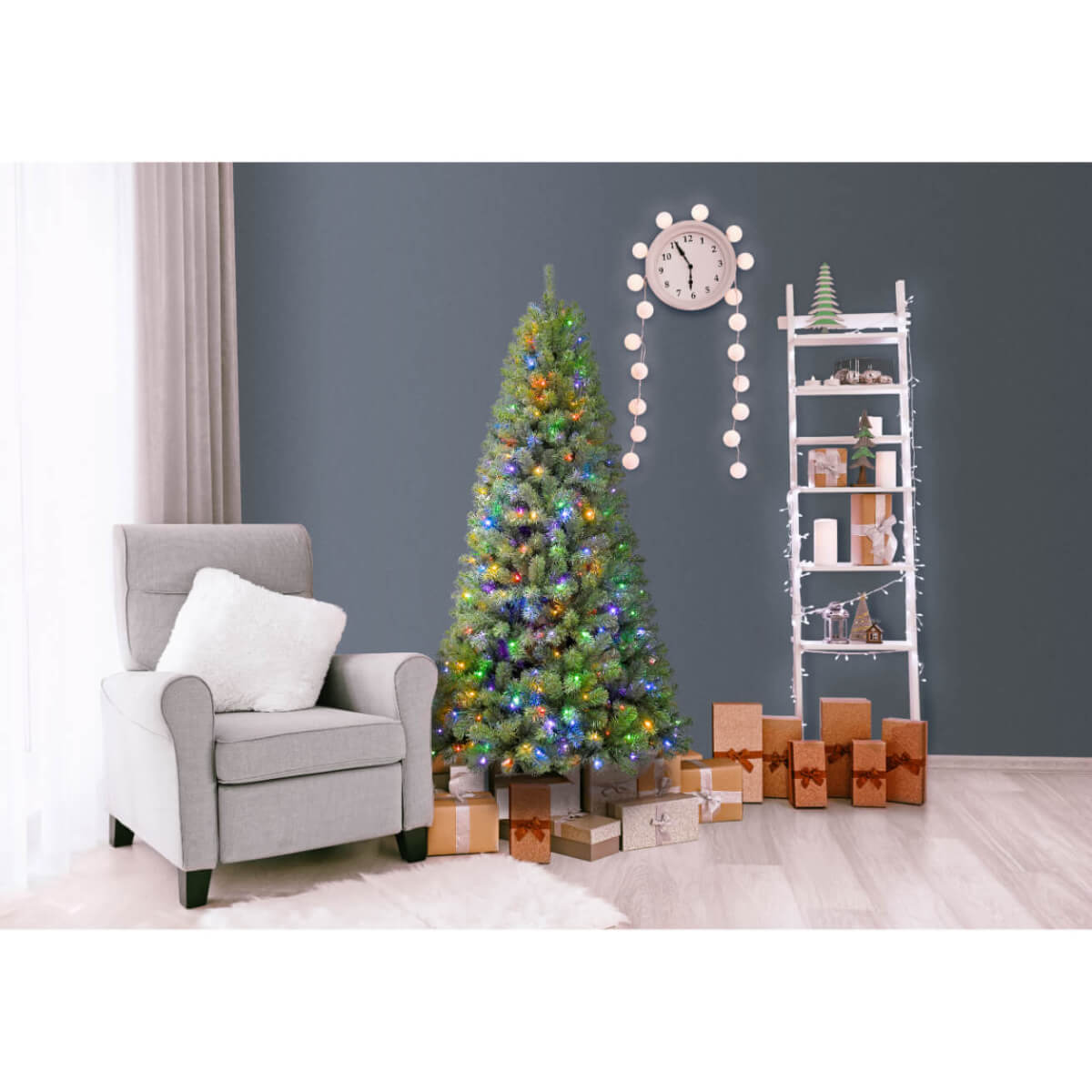 Puleo 7ft Pre-lit Oxford Spruce Tree