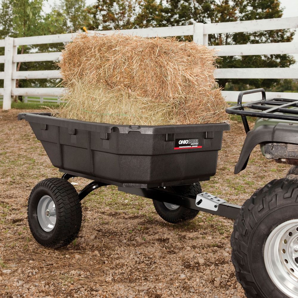 Ohio Steel 15 Cubic Feet Poly Swivel Hybrid Tractor/ATV/UTV Cart, 1250 lb capacity