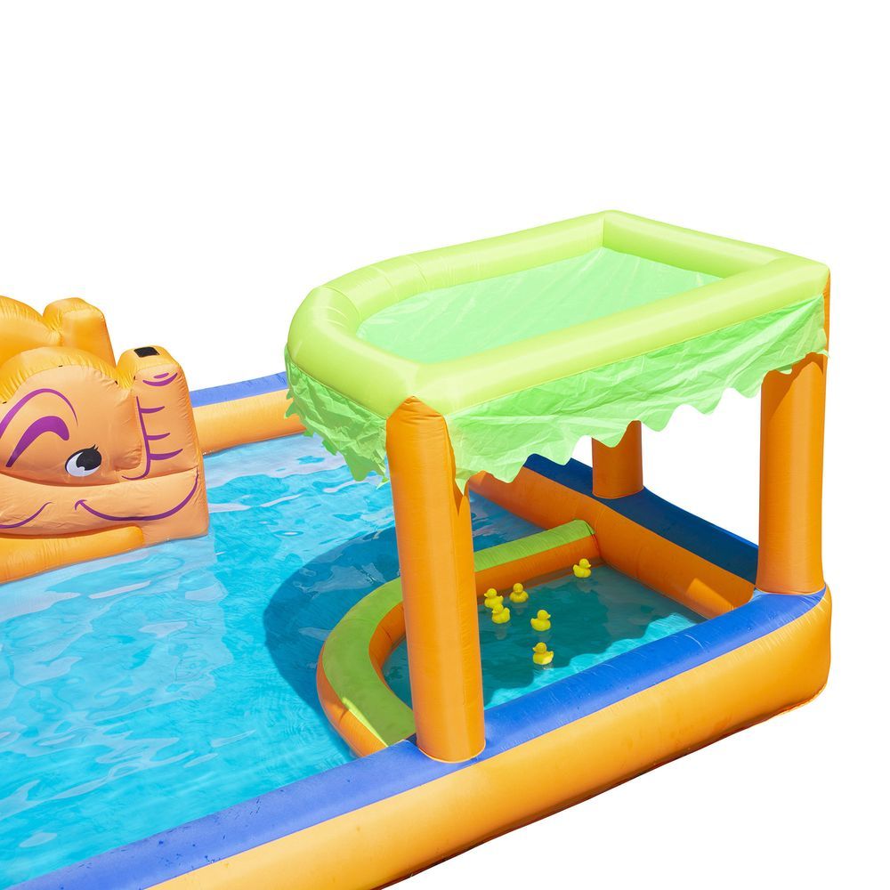 BANZAI Giant Inflatable Safari Splash Water Park with Pool, Bouncer & Slide