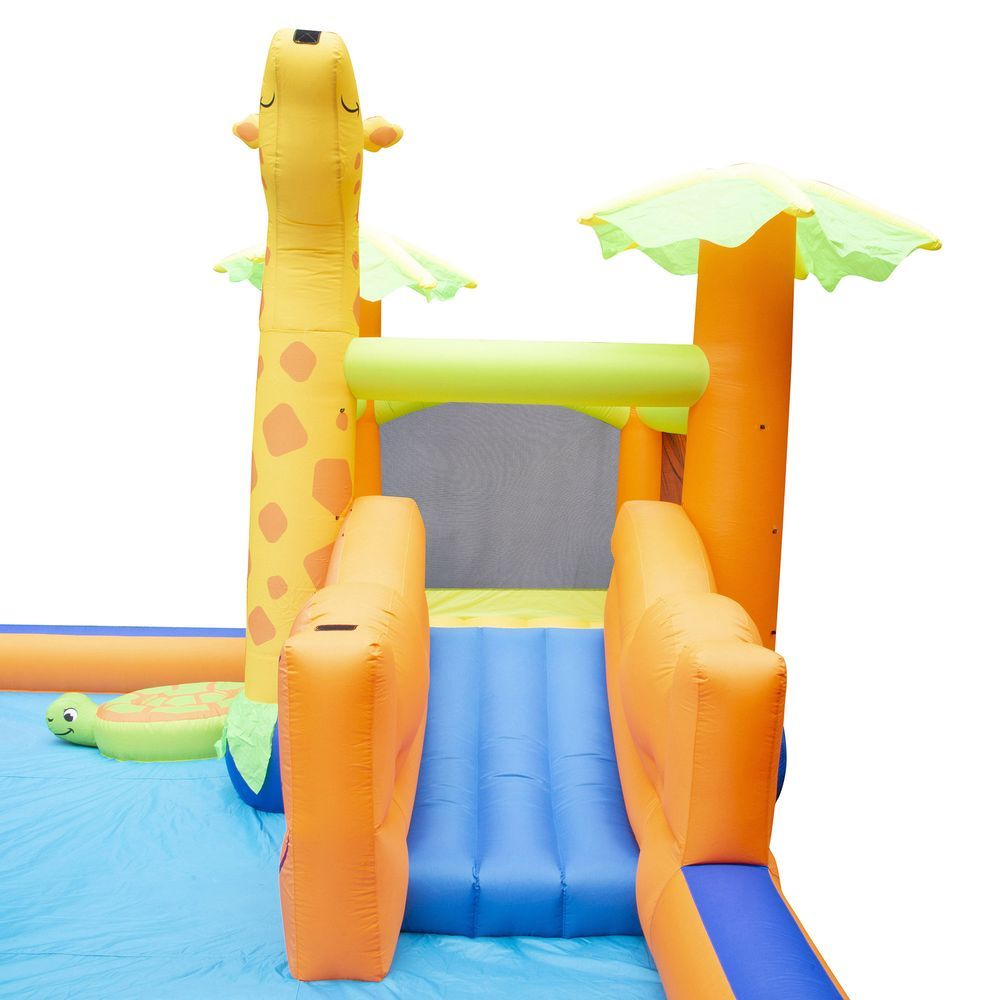 BANZAI Giant Inflatable Safari Splash Water Park with Pool, Bouncer & Slide