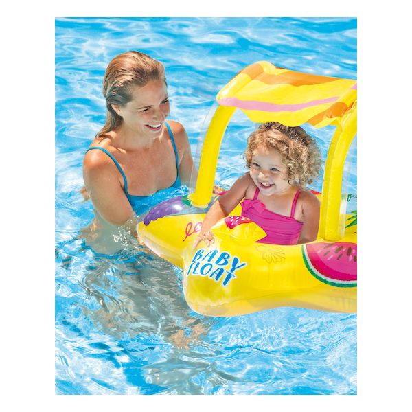 Intex Yellow Kiddie Inflatable Pool Float with Sunshade