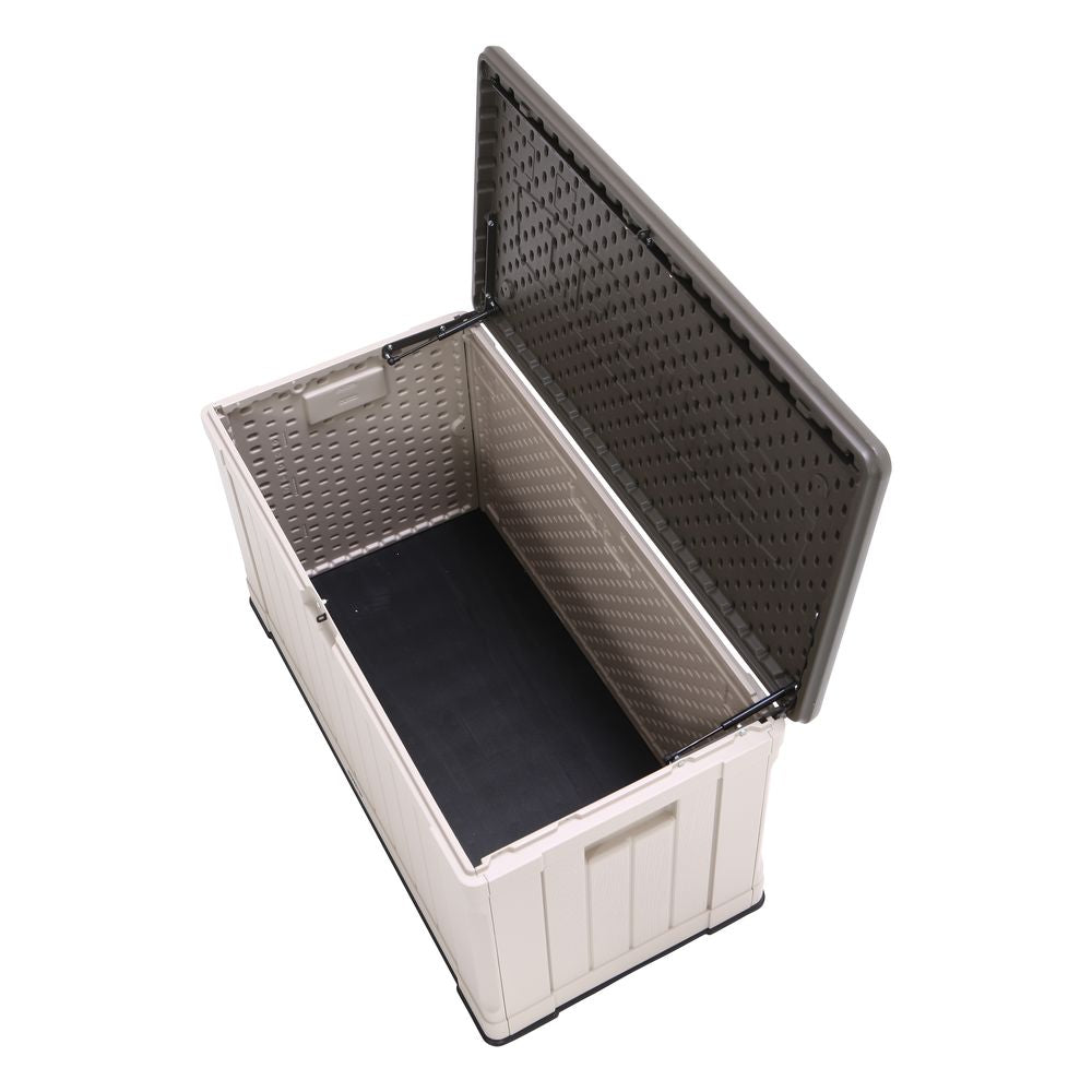 LIFETIME 116 Gallon Outdoor Storage Box, Brown Lid