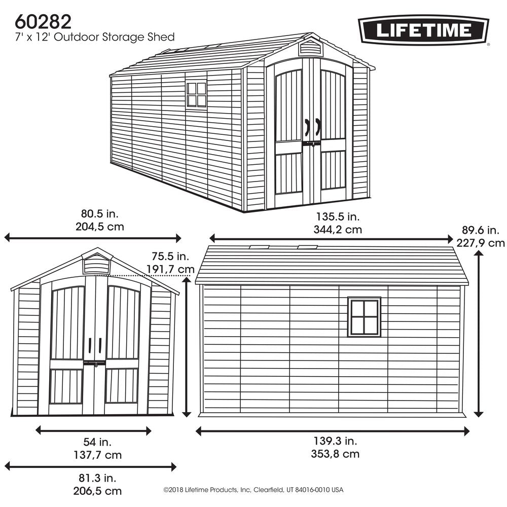 LIFETIME 7-ft x 12-ft Outdoor Storage Shed