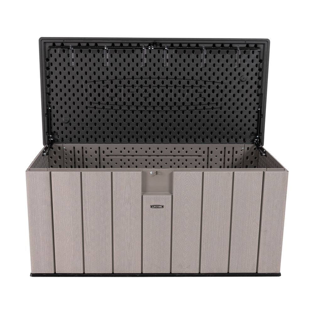 LIFETIME 150 Gallon Outdoor Storage Box, Gray Lid