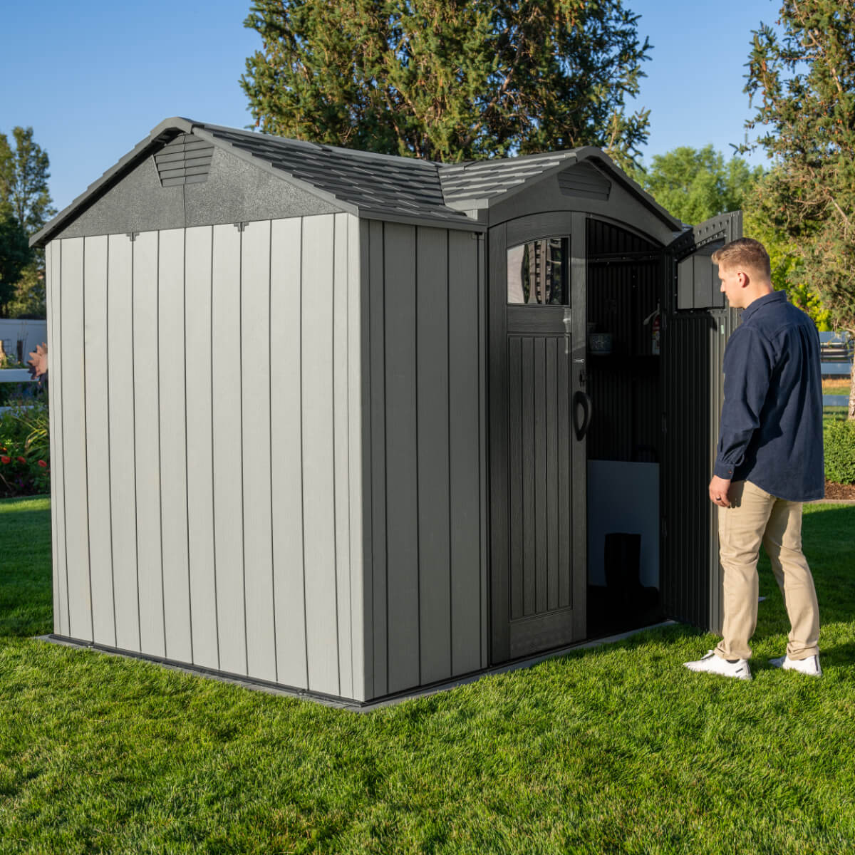 Lifetime 9.5 Ft x 7 Ft Side Entry Outdoor Storage Shed