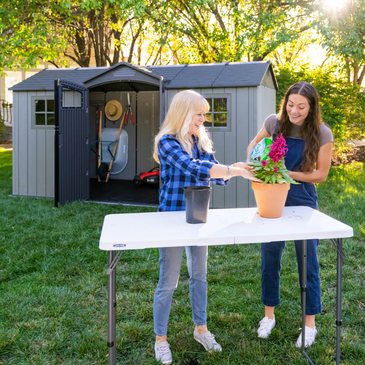 Lifetime 14.5 Ft x 7 Ft Side Entry Outdoor Storage Shed