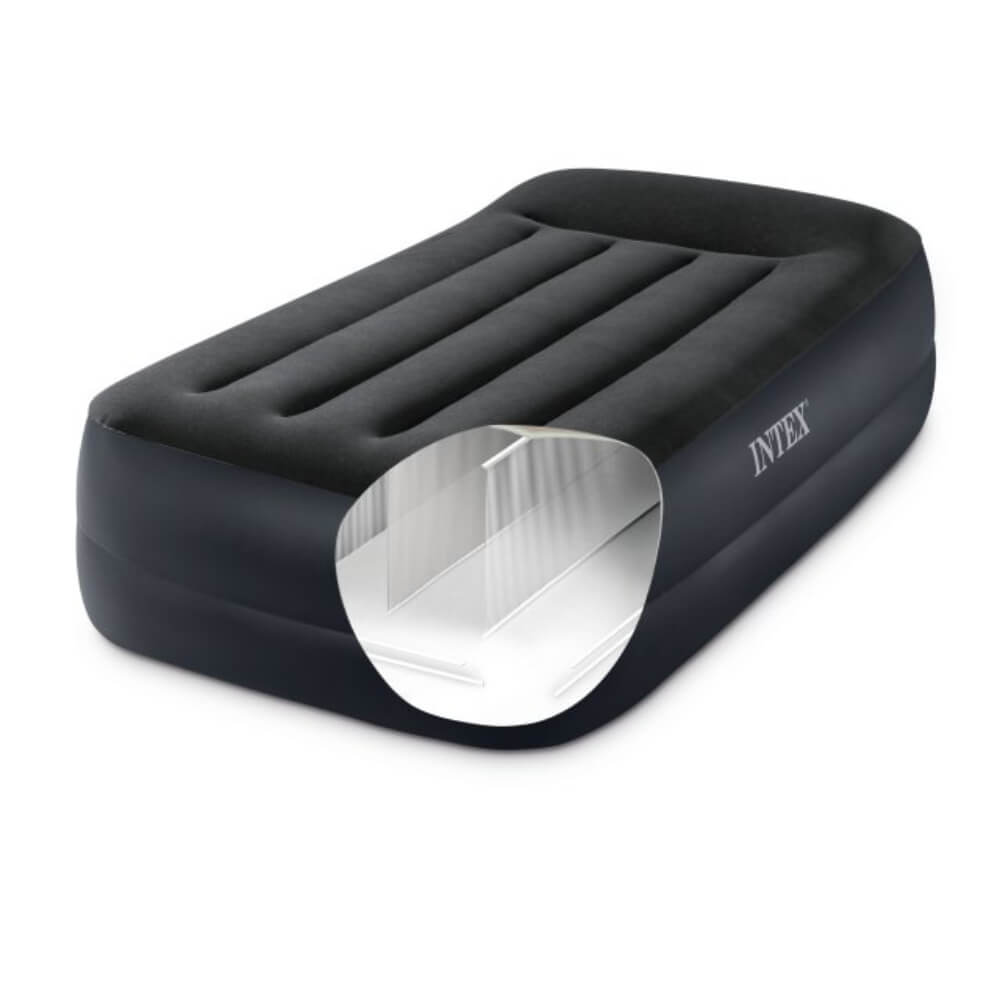 Intex Intex Twin Pillow Rest Raised Airbed With Fiber-Tech Rp, Age: Adult
