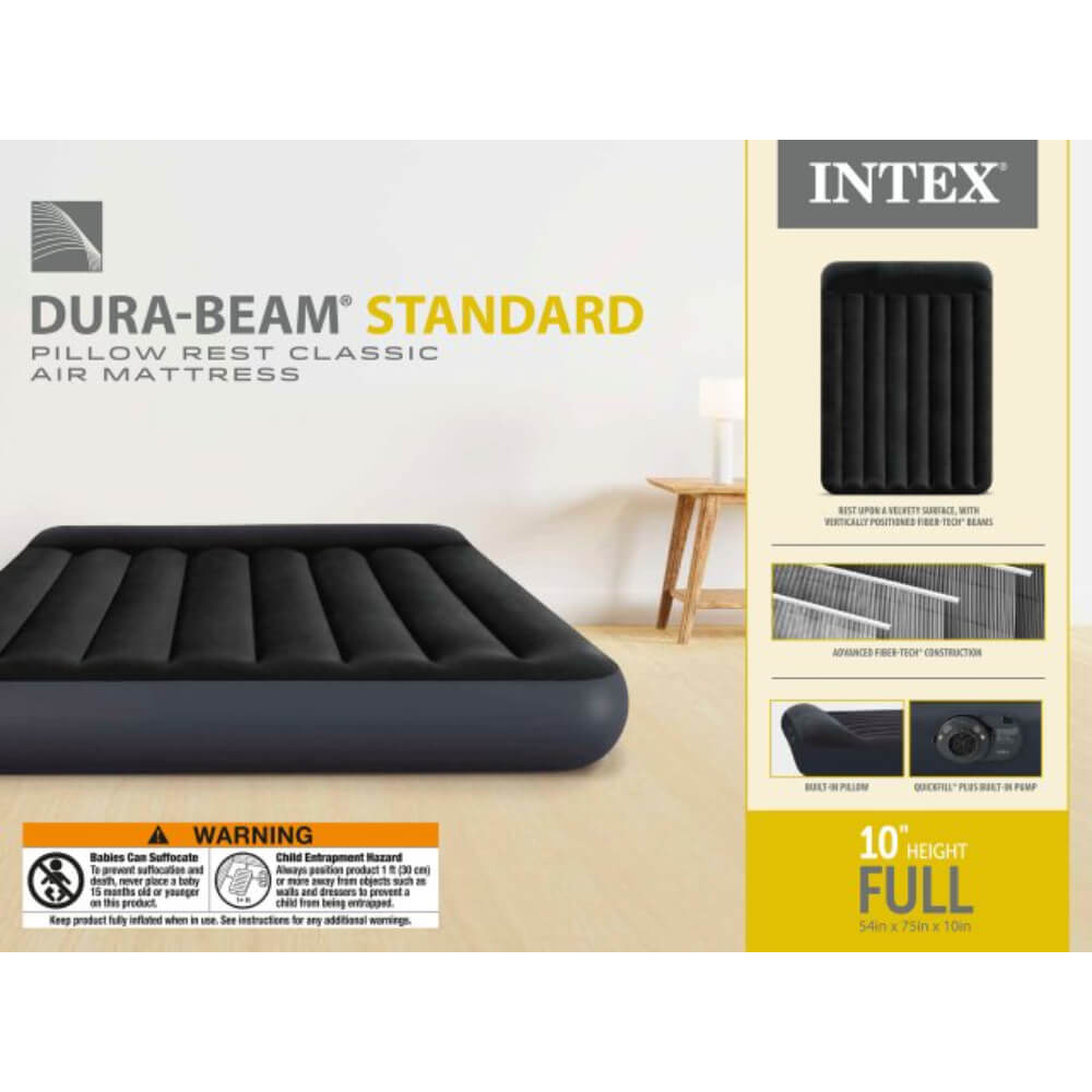Intex Intex Full Pillow Rest Classic Airbed W/ Fiber-Tech Rp, Age: Adult