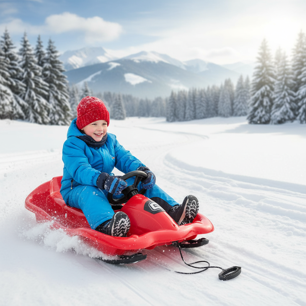 Conquest Speedster Steerable Snow Sled - Red