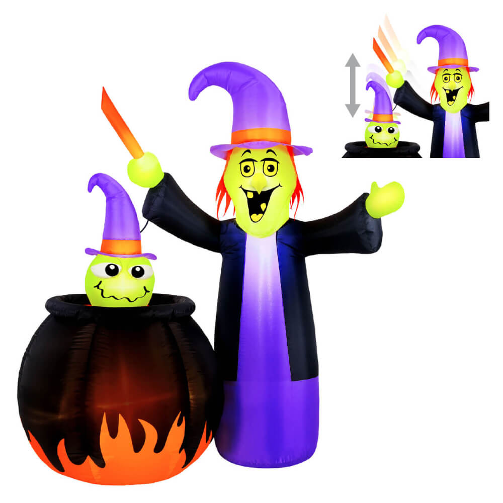 Occasions Halloween 5 Foot Inflatable Animated Witch With Cauldron