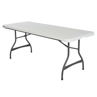 LIFETIME Premium Commercial 6 Foot Foldable Table, White Granite Colour