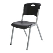 LIFETIME Chair, Stacking, Black, Silver 1 pc