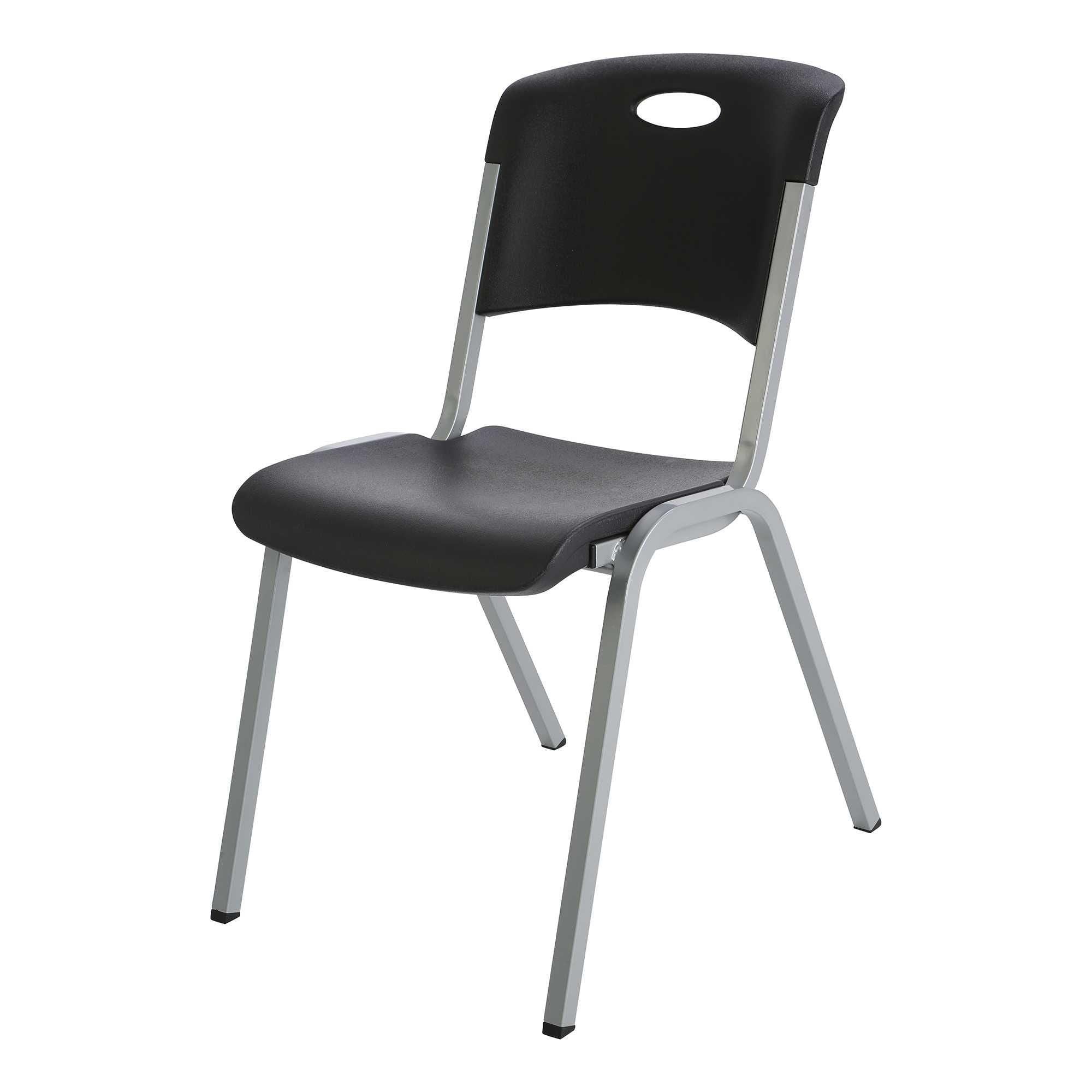 LIFETIME Chair, Stacking, Black, Silver 1 pc