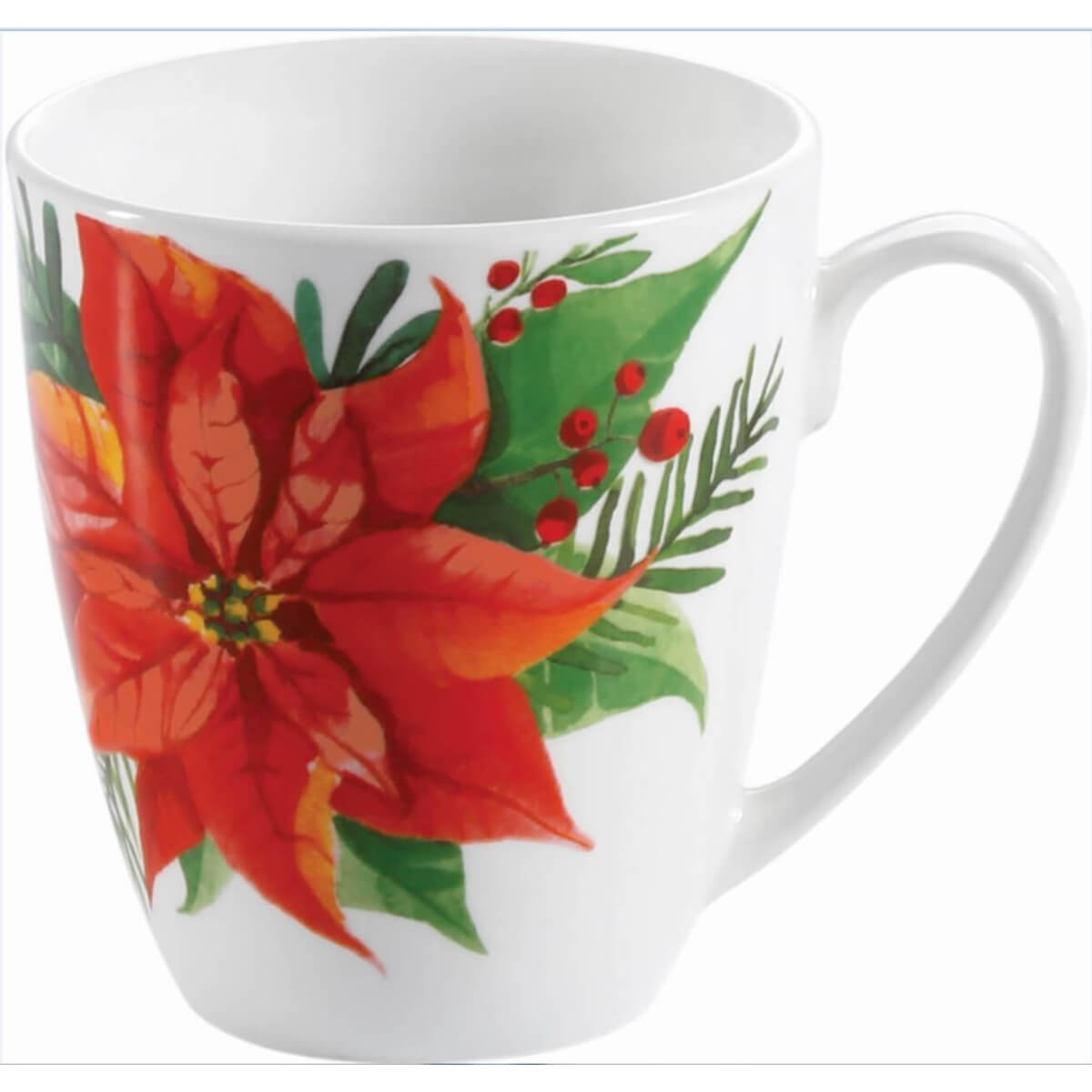 Gibson Home Magic Poinsettia 16 Piece Dinnerware Set, Fine Ceramic