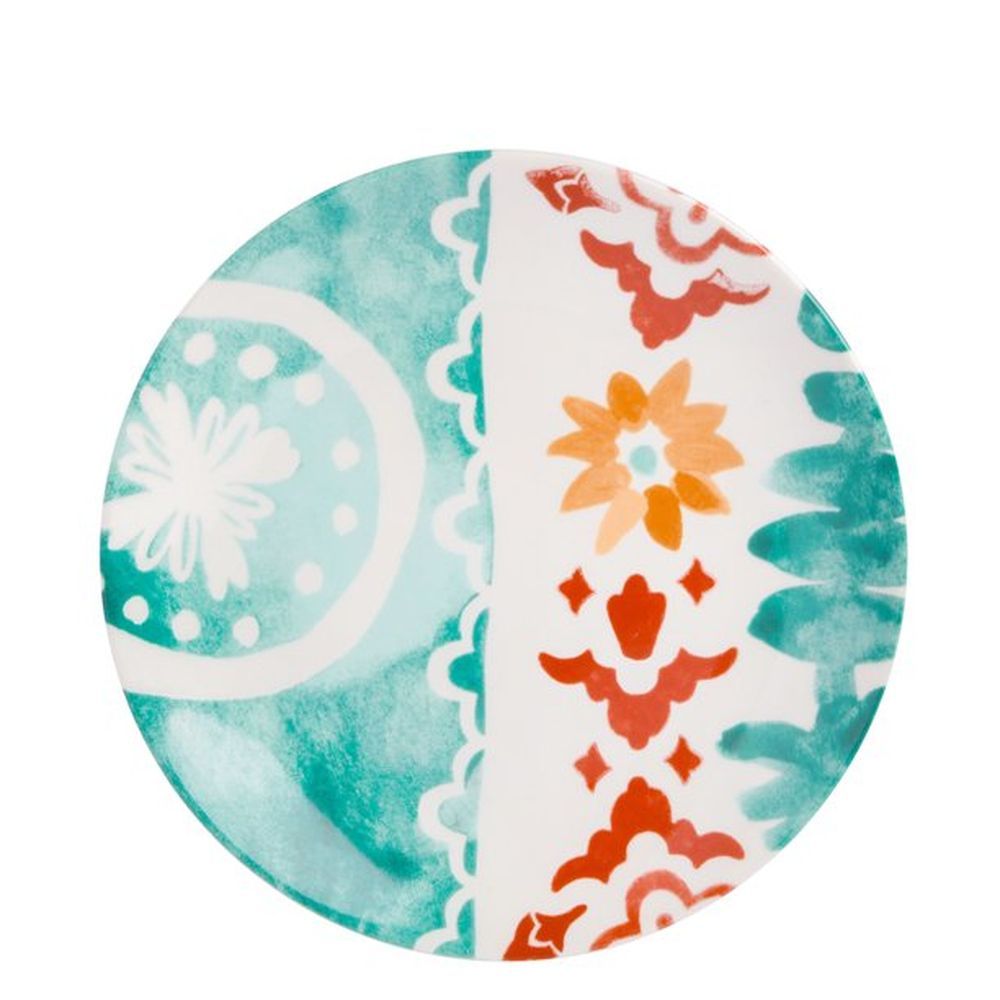 Tia Mowry 12 Piece Fine Ceramic Dinnerwware Set, Teal