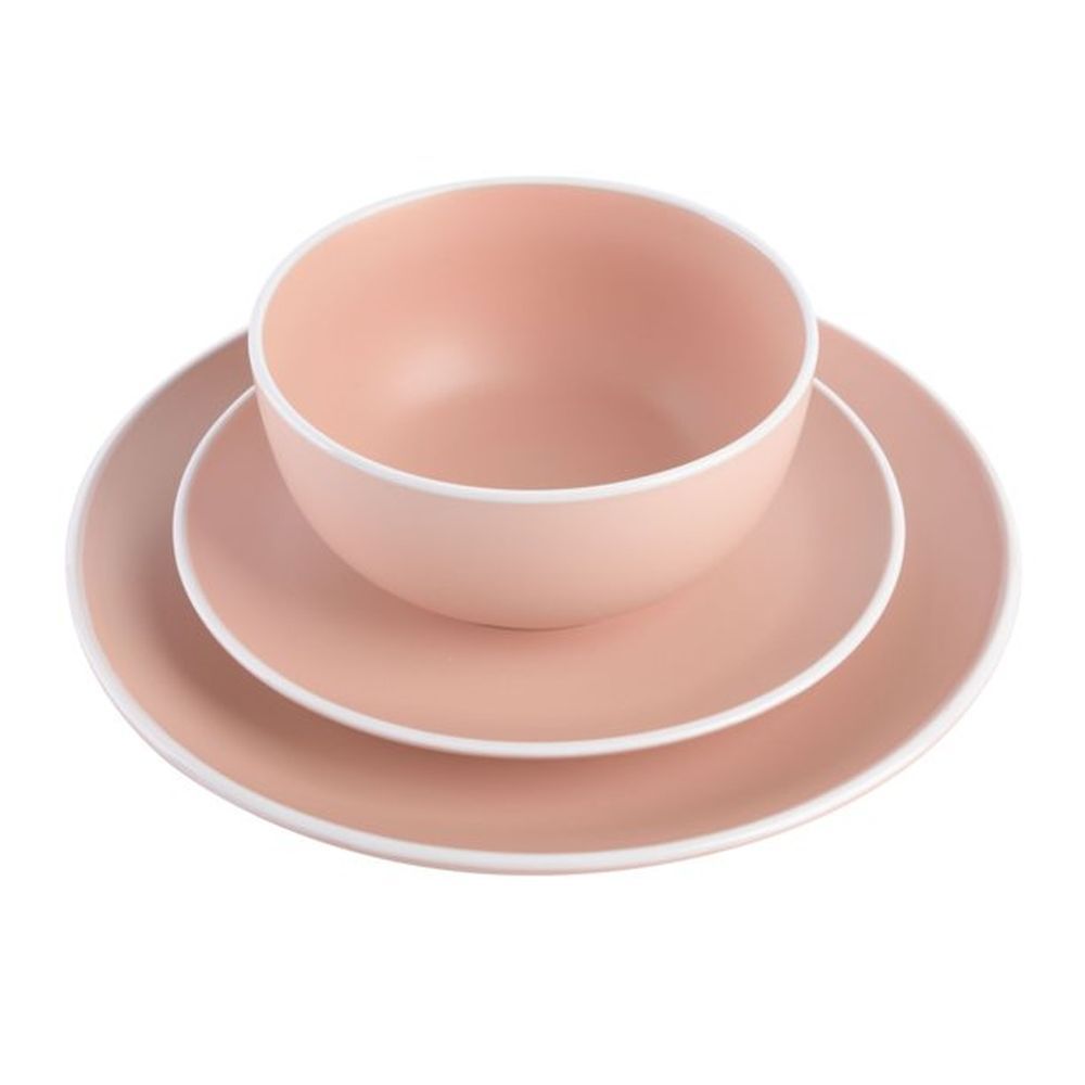 Tia Mowry 12 Piece Stoneware Dinnerware Set, Coral