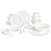 Gibson Ultra White Shadow 36 Piece Dinnerware Combo Set, Service for 6