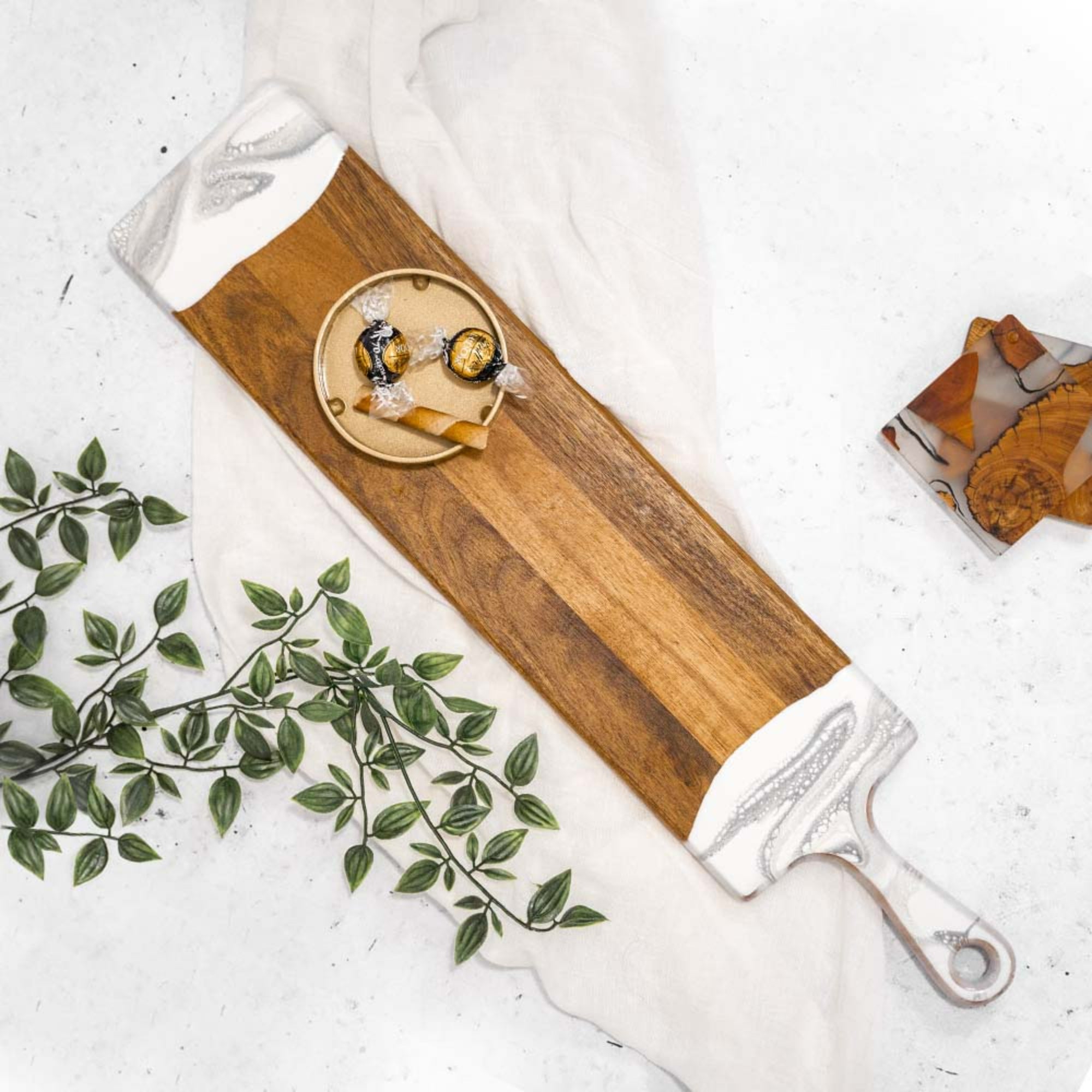 Lynn & Liana Handmade 5"x24" Acacia Cheeseboard