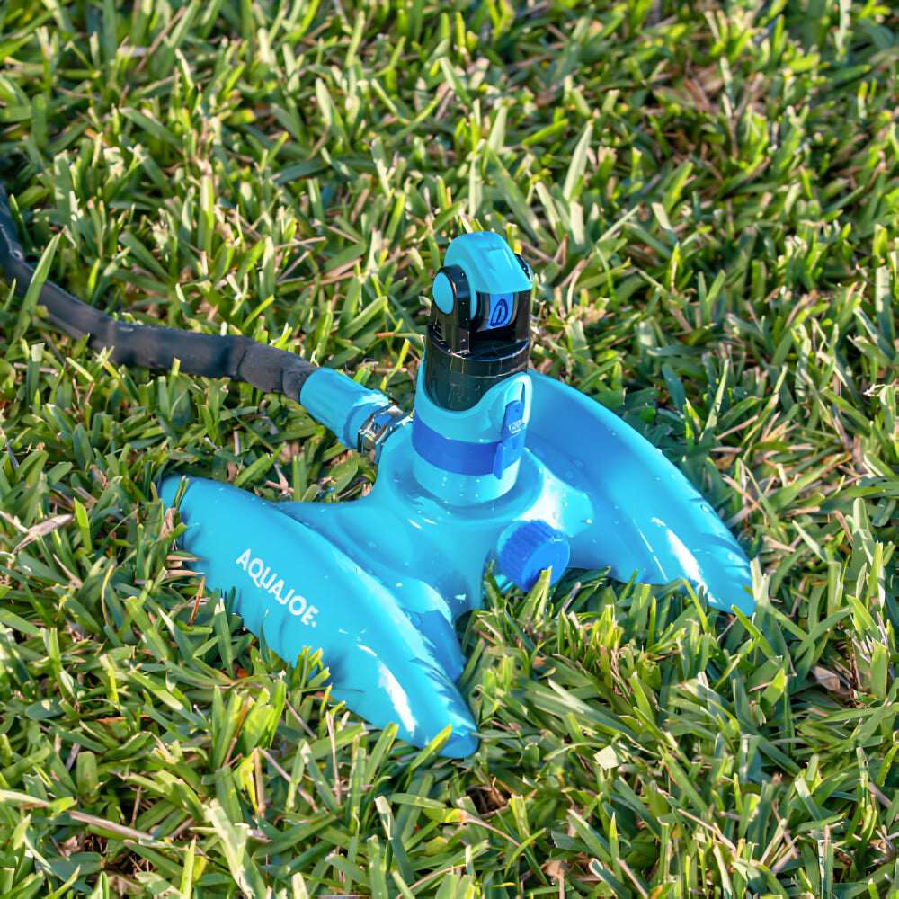 Aqua Joe AJ-MSSBM Turbo Drive 360º Sprinkler | 4 Spray Patterns | Customizable Coverage | 3,740 Sq. Ft. Max Coverage