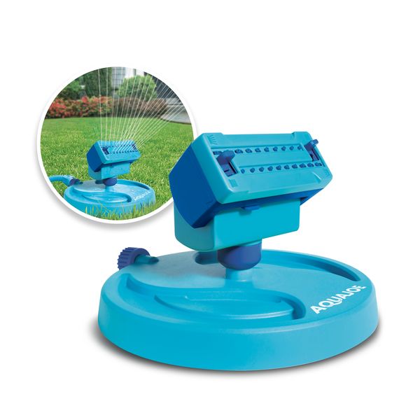 AQUA JOE 20-Nozzle Max Coverage Adjustable Gear Driven Oscillating Sprinkler on Sled Base