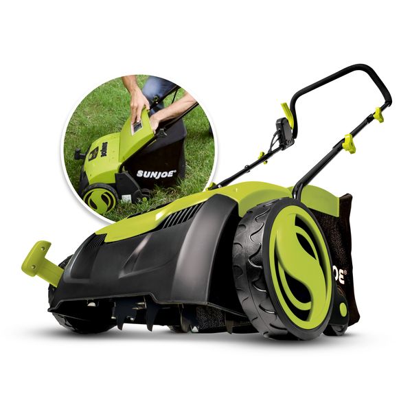 Sun Joe 13-Inch 12-Amp Electric Scarifier + Lawn Dethatcher W/Collection Bag