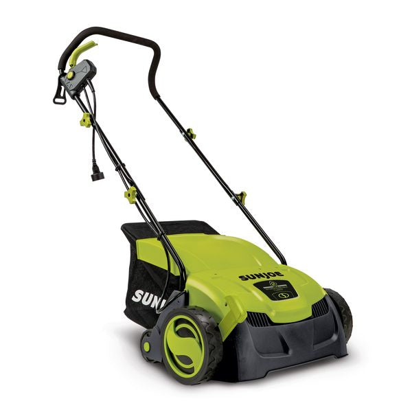 Sun Joe 13-Inch 12-Amp Electric Scarifier + Lawn Dethatcher W/Collection Bag