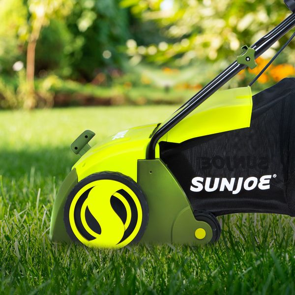 Sun Joe 13-Inch 12-Amp Electric Scarifier + Lawn Dethatcher W/Collection Bag