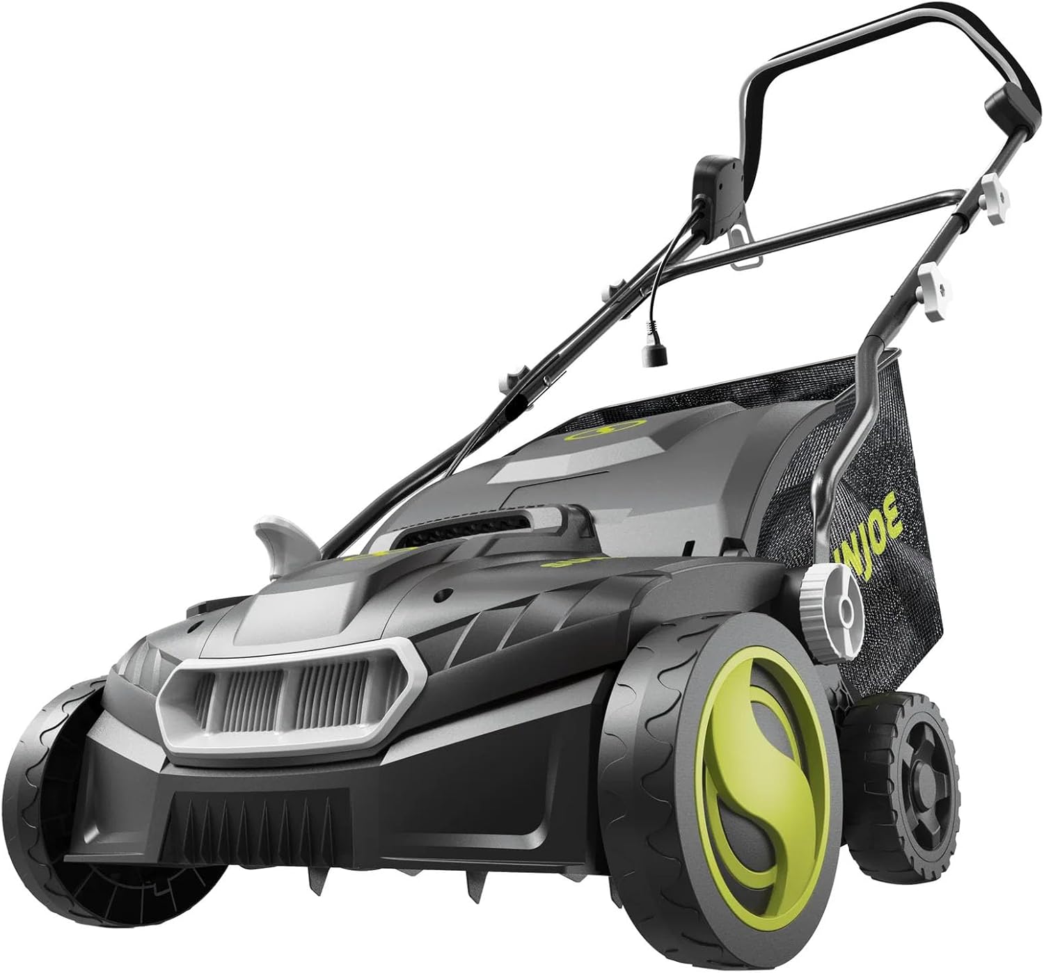 Sun Joe AJ808E Electric Lawn Dethatcher + Scarifier with Collection Bag | 15-inch + 15-Amp