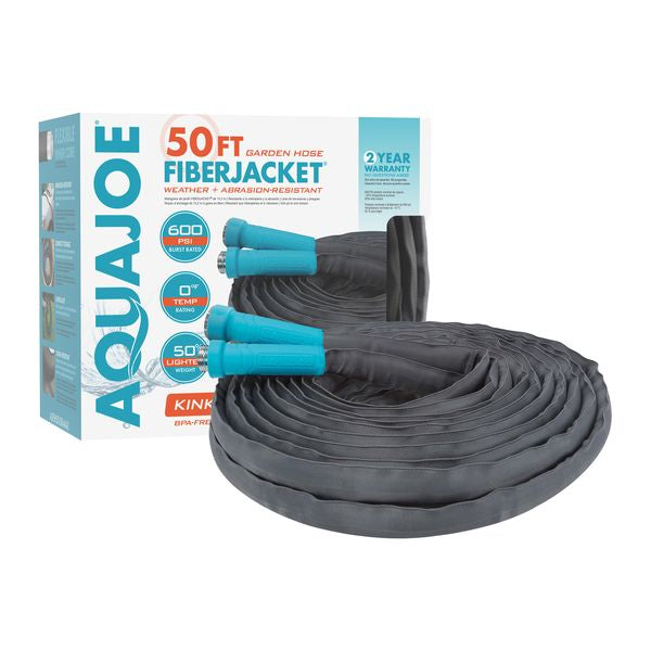 Sun Joe Aqua Joe 50-Ft X 5/8-Inch Fiberjacket Hose W/Alum. Fittings, H.D. Coupling