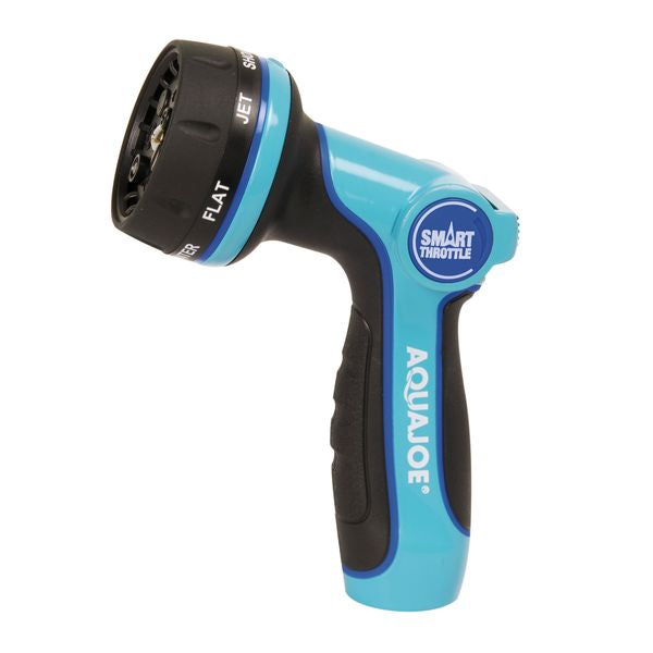 AQUA JOE Heavy-Duty Indestructible Metal Multi Function Adjustable Hose Nozzle with Smart Throttle