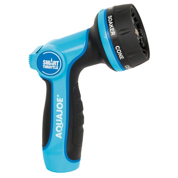 AQUA JOE Heavy-Duty Indestructible Metal Multi Function Adjustable Hose Nozzle with Smart Throttle
