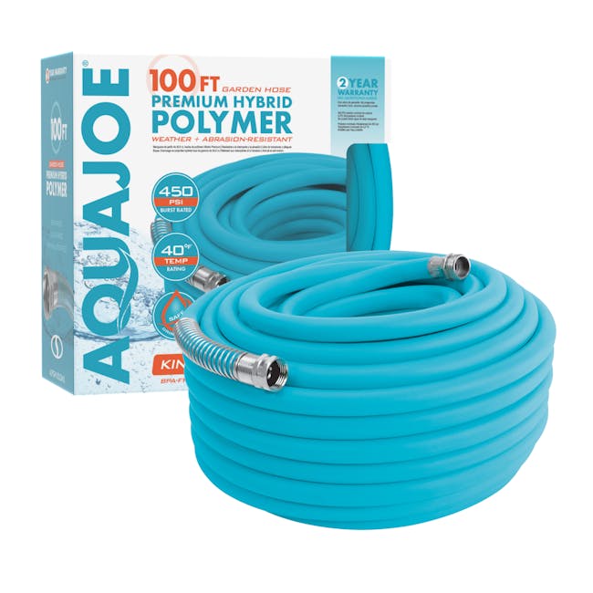 Aqua Joe 5/8 In 50Ft Polymer Flex Kink Free 150 PSI Hose (Lead, Phthalate, BPA-Free)
