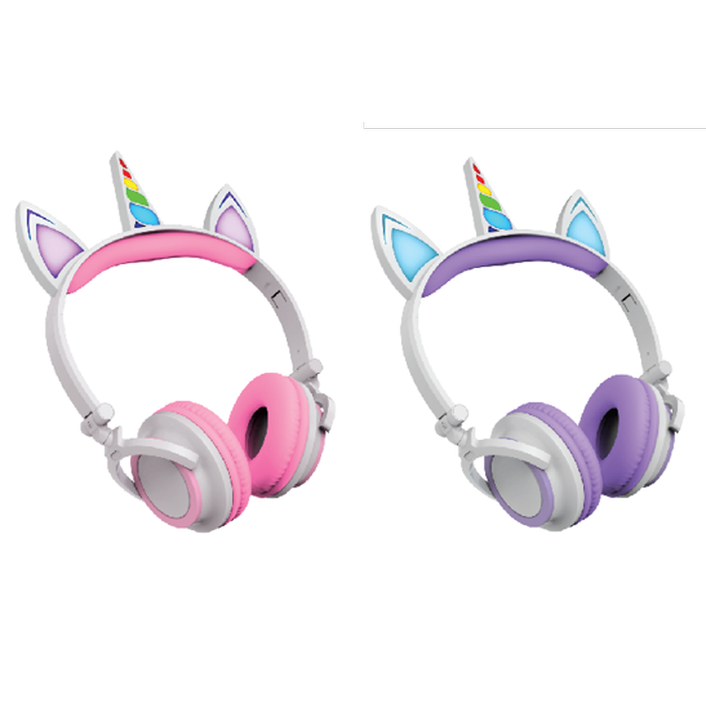 Art+Sound Unicorn Wired Headphones with LED Lights