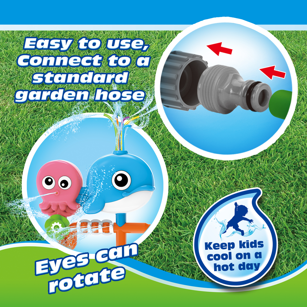 Splash Buddies Outdoor Sprinkler Whale Sprayer