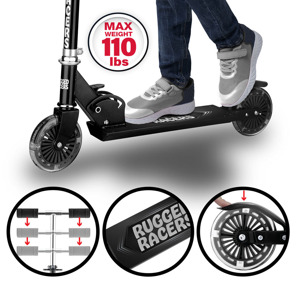 Rugged Racer 2 Wheel Scooter - Black